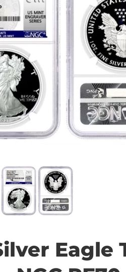 2021 Silver Eagle Type 1 Proof - NGC PF70 FDI First Day of Issue - Mercanti Label