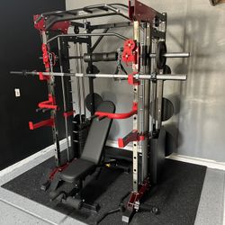 Smith Machine 200 | Adjustable Bench | 245lb Cast Iron Olympic Weights | 7ft Olympic Bar | Fitness | Gym Equipment | FREE DELIVERY/INSTALLATION 🚚 🛠️