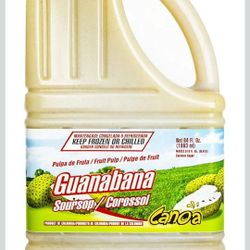 Canoa Fruit Purees | Made with Real Fruit | 64 fl oz | Great for Juices, Smoothies, Cocktails, Desserts, Sauces, Marinades & More (Guanabana/Soursop)