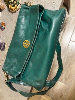 Green leather Tory Burch bag