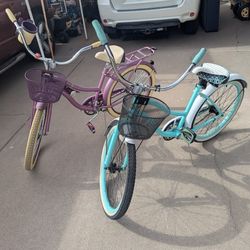2 Huffy 24" Girls Cruiser Bikes 