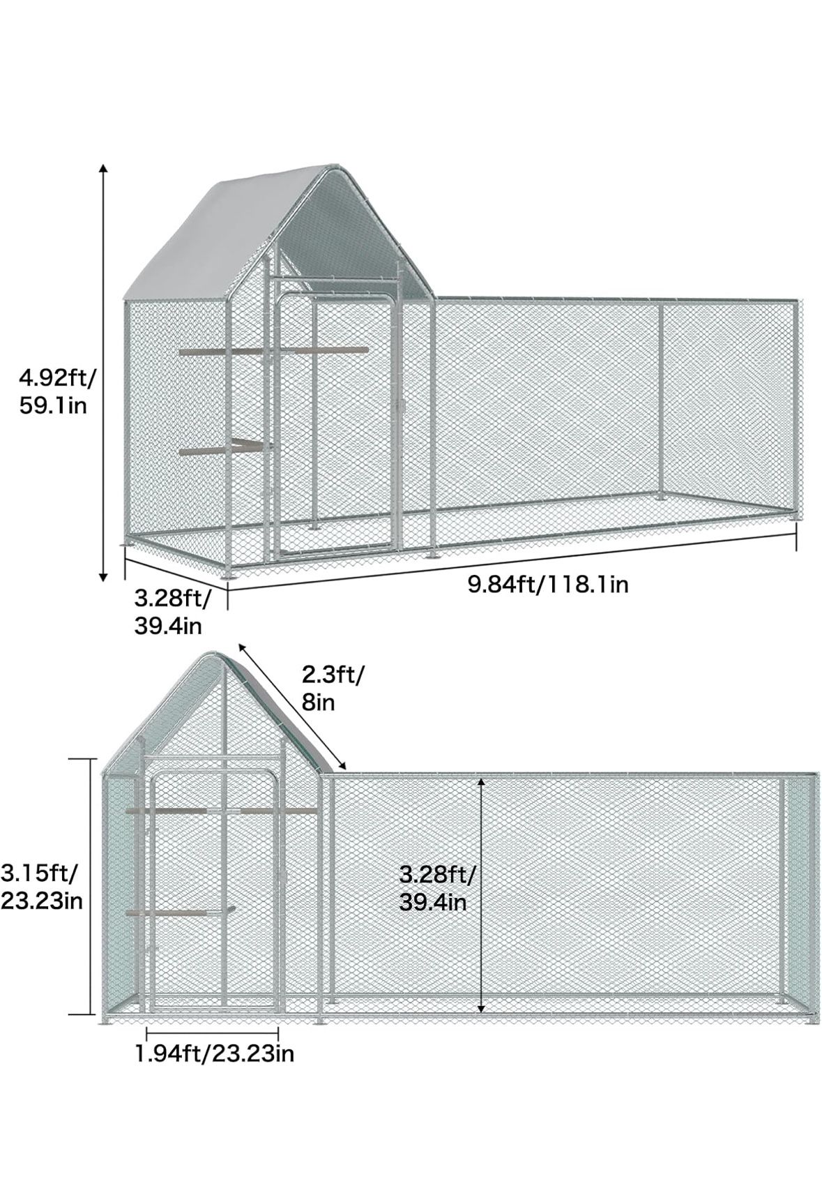 New large metal chicken coop