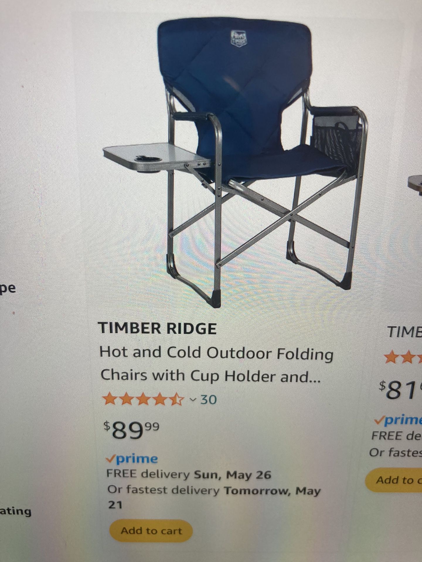 Timber Ridge BRAND NEW Director Chair With Tray