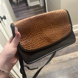 100% Genuine Leather Ostrich crossbody bag/purse 