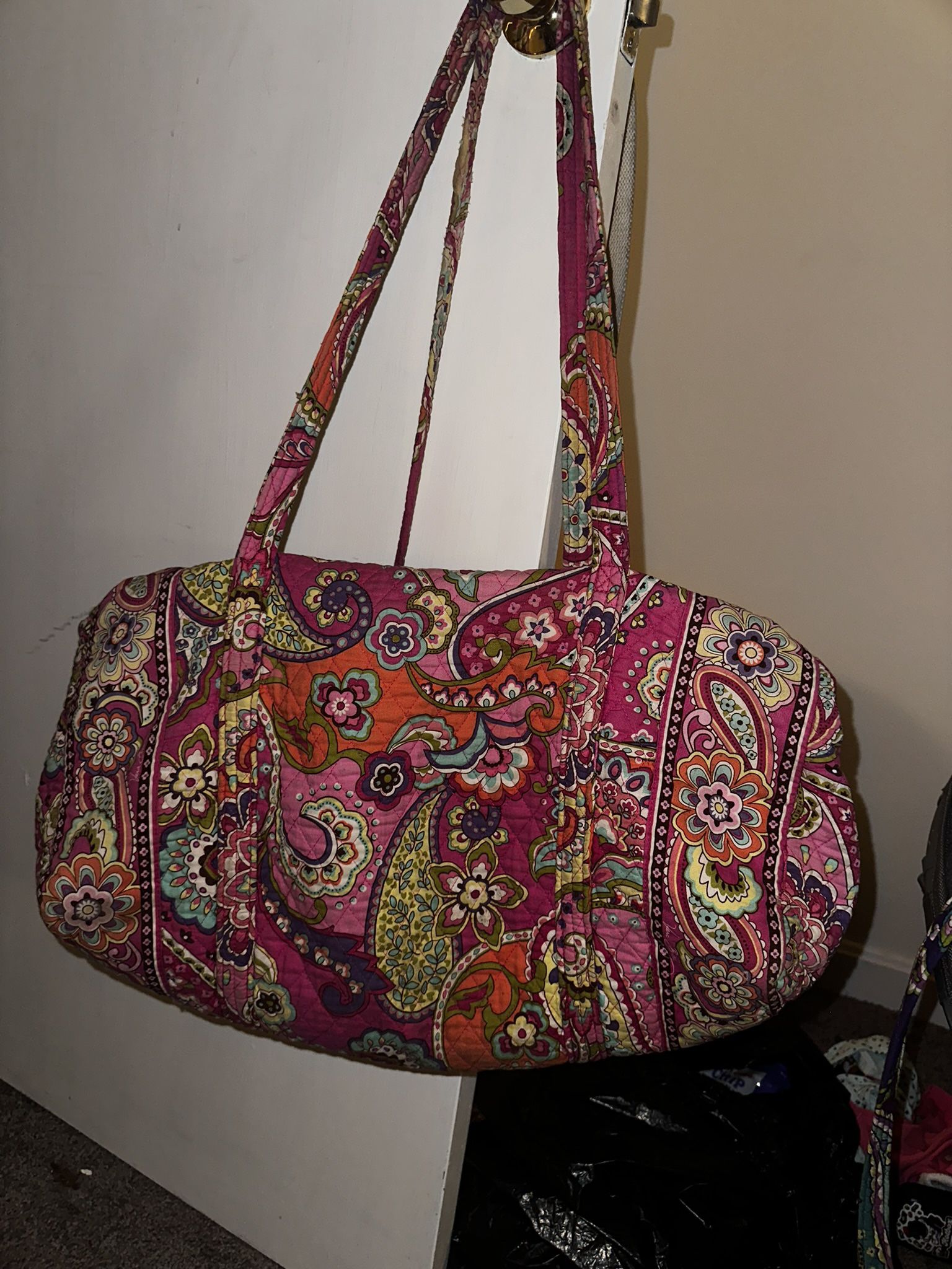 Vera Bradley Pink Swirls Large Duffel Bag