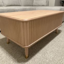 Wooden Coffee Table With Extended Top