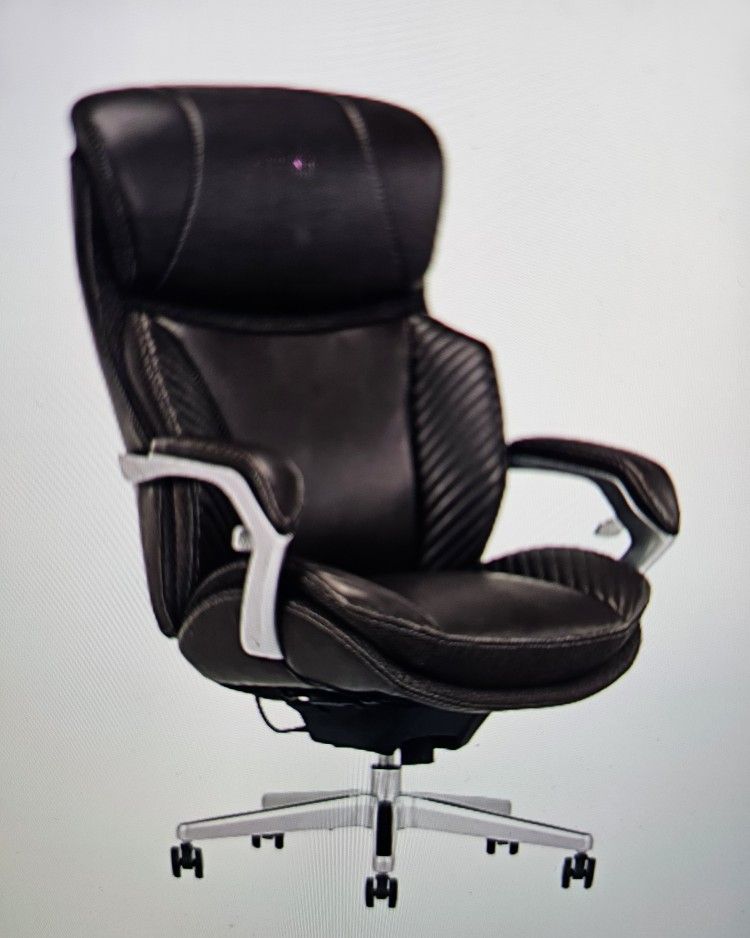 Serta iComfort i6000 Big & Tall Ergonomic Bonded Leather High-back Executive Office Chair, Brown/silver