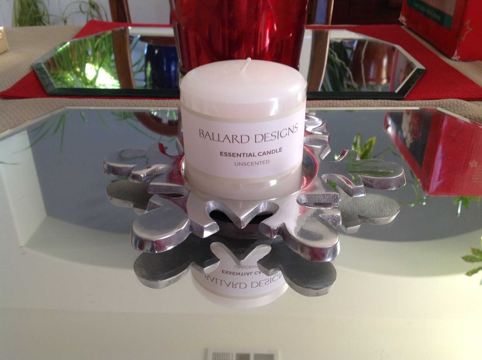 Pewter Snowflake Candle Holder