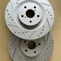 Lexus GS350 F-Sport 13-20, RC350 Drill Slot Coated Rotors Premium Pads