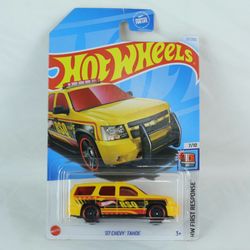 Hot Wheels Yellow ‘07 Chevy Tahoe First Response RSQ Toy Car - NEW