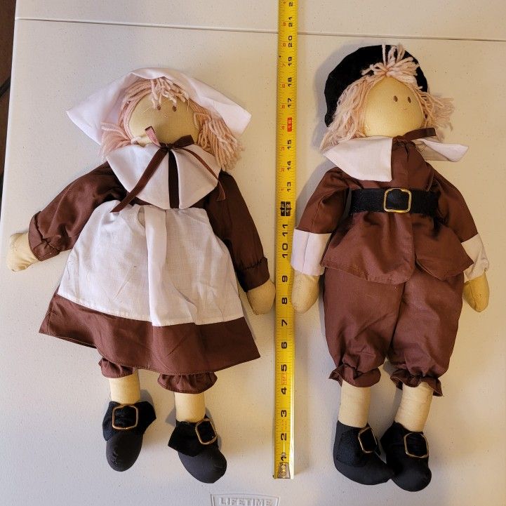 Handmade 19" Pilgrim Dolls