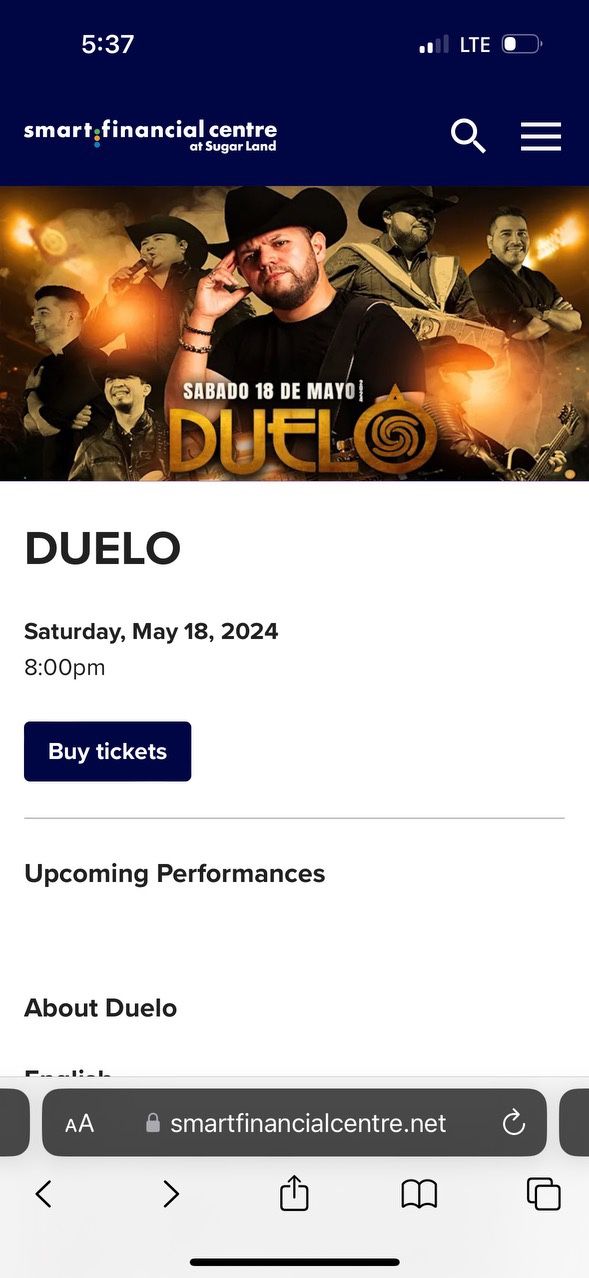 Duelo Tickets May 18