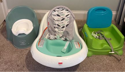 Baby bathtub, booster feeding seat, potty seat