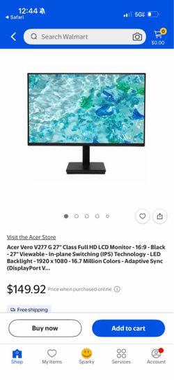 Like NEW - Acer Vero V277 G 27" Class LCD Monitor - 16:9 - Black - 27" Viewable