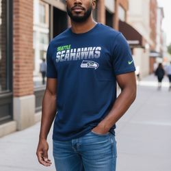 Nike NFL Men’s Blue Dri Fit Seattle Seahawks The Nike Tee Size  XL