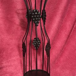 Metal 12” Wine Bottle Cork Holder Grape Carafe NEW!