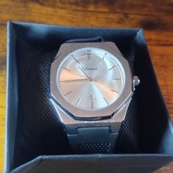 Brand New Silver & Black Silicone Watch