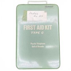 Vintage Bell System Type C First Aid Kit Pacific Telephone Nevada Complete