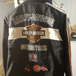 Harley  Jacket.also Helmet And Small  saddle Bags