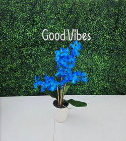 Royal Blue Artificial Orchid Floral Decor