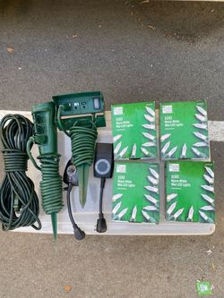 Xmas lights extension cords timers and more all for $125