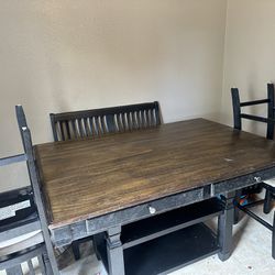 Kitchen table With Chairs And bench Chair 