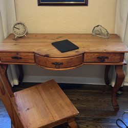 Wood Desk With Chair