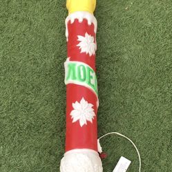 Blow Mold Lighted Candle 39" Christmas Made In USA