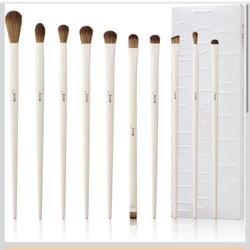 Jessup Eye Makeup Brushes 10pcs Eyeshadow, Blending & Eyeliner Brush T330 Essential Eye Makeup Brush Set, Ultra-Soft Faux Natural Fibers, Smooth Preci