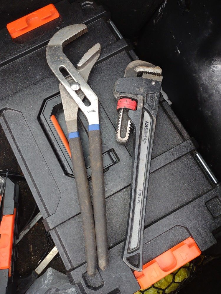14 Inch Pipe Wrench And 16 Inch Channel Locks
