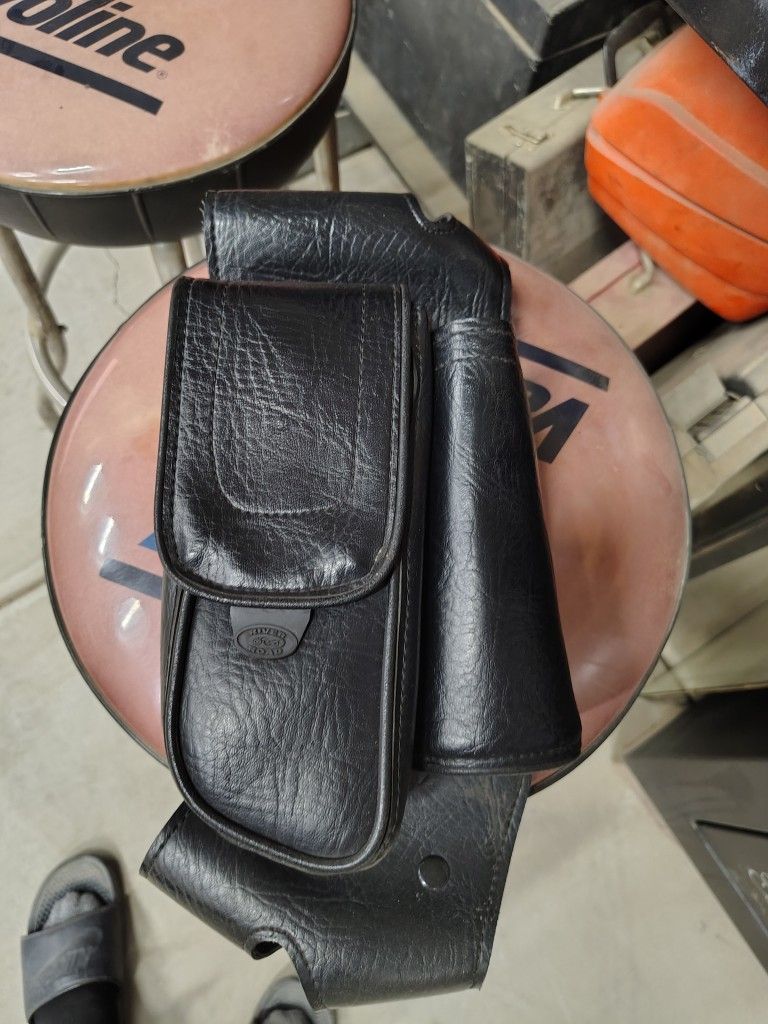 Leather Crash Bar Bags For Harley Or Motorcycle 