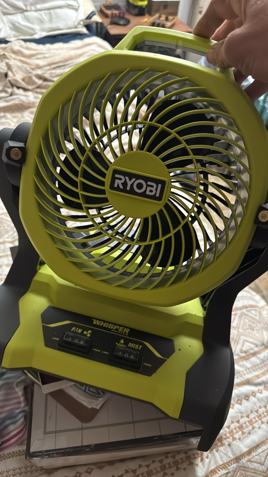 Ryobi M18 Bucket Top Misting Fan
