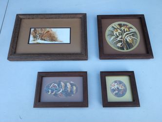 Set of 4 Framed Botanical and Nature Prints