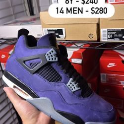 Nike Air Jordan 4 Lakers Size 6Y 14 Men 