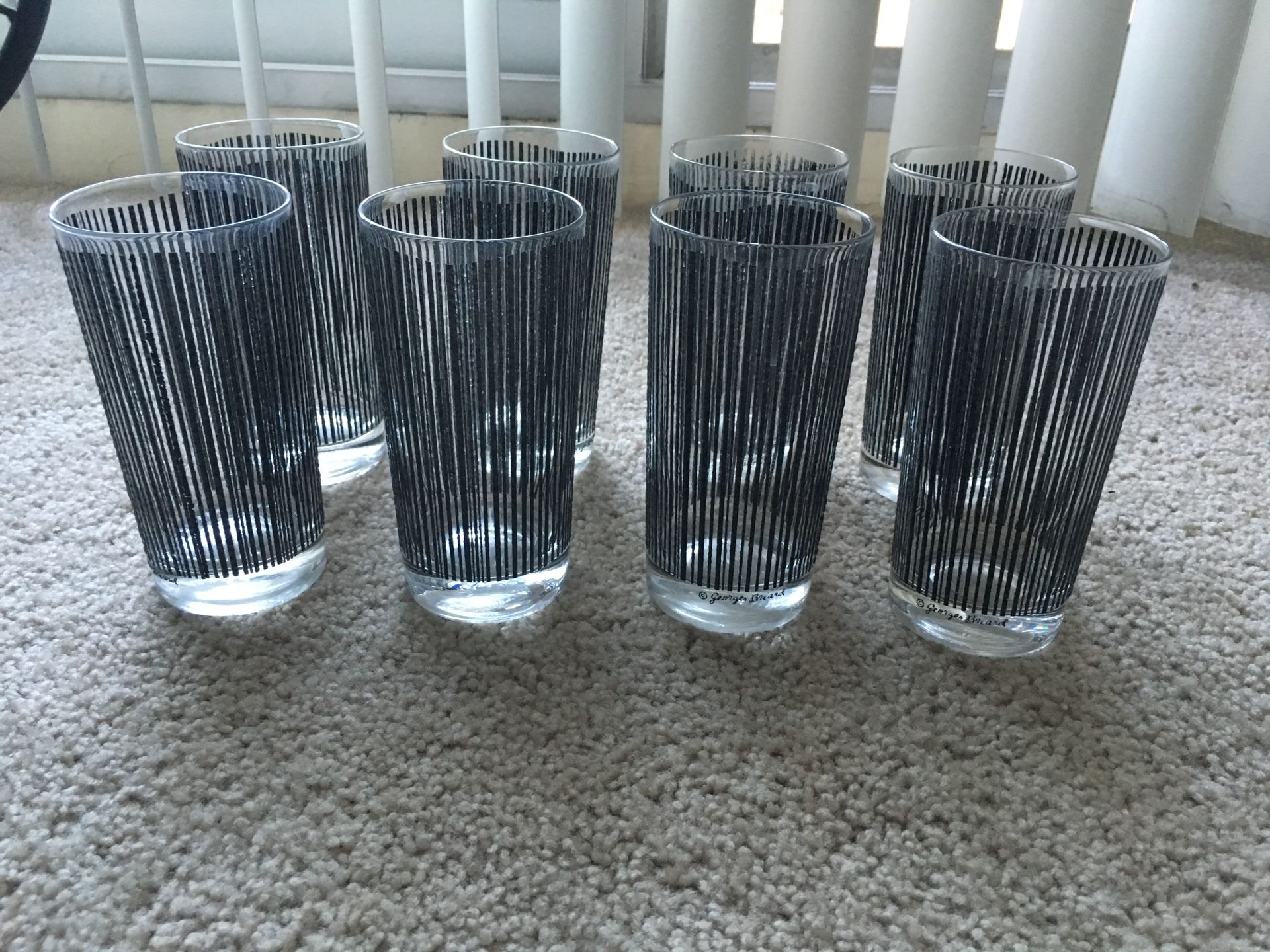 Set of 8 mid Century Georges Briard Icicle Tumbler Glasses