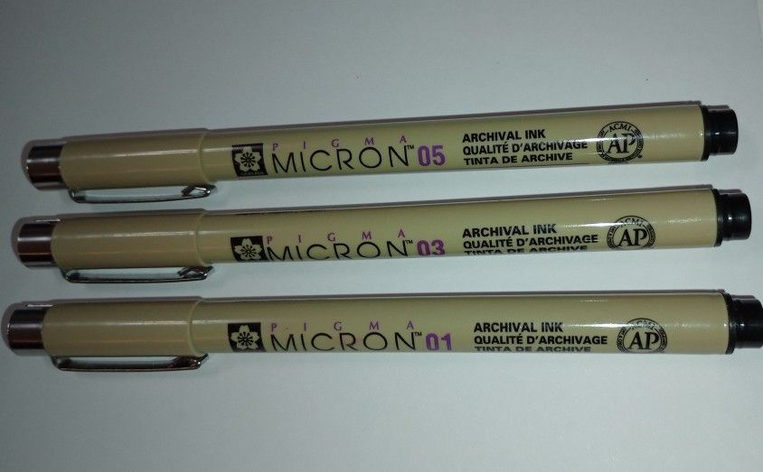 Sakura Pigma Micron Pens- 01, 03, 05