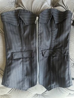 Pinstripe black corset