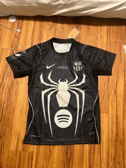 Barca/spiderman collab soccer jersey