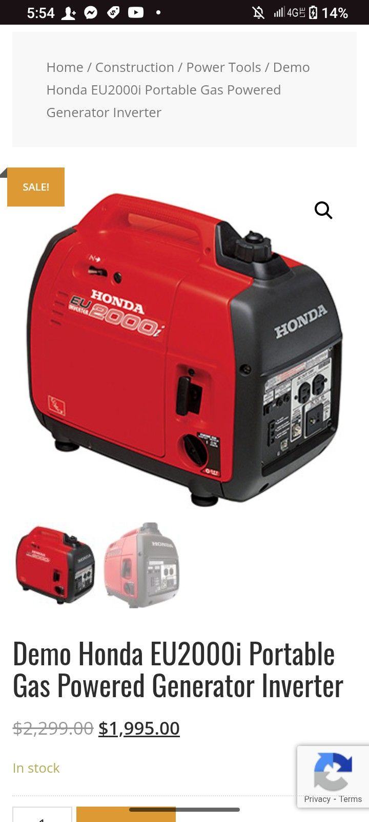 Honda EU2000i Generator