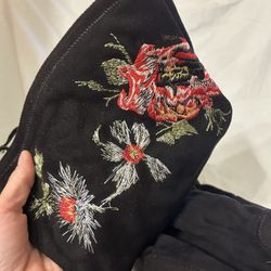 Women’s Knee High Boots Size 7.5 With Floral Embroidery Detail
