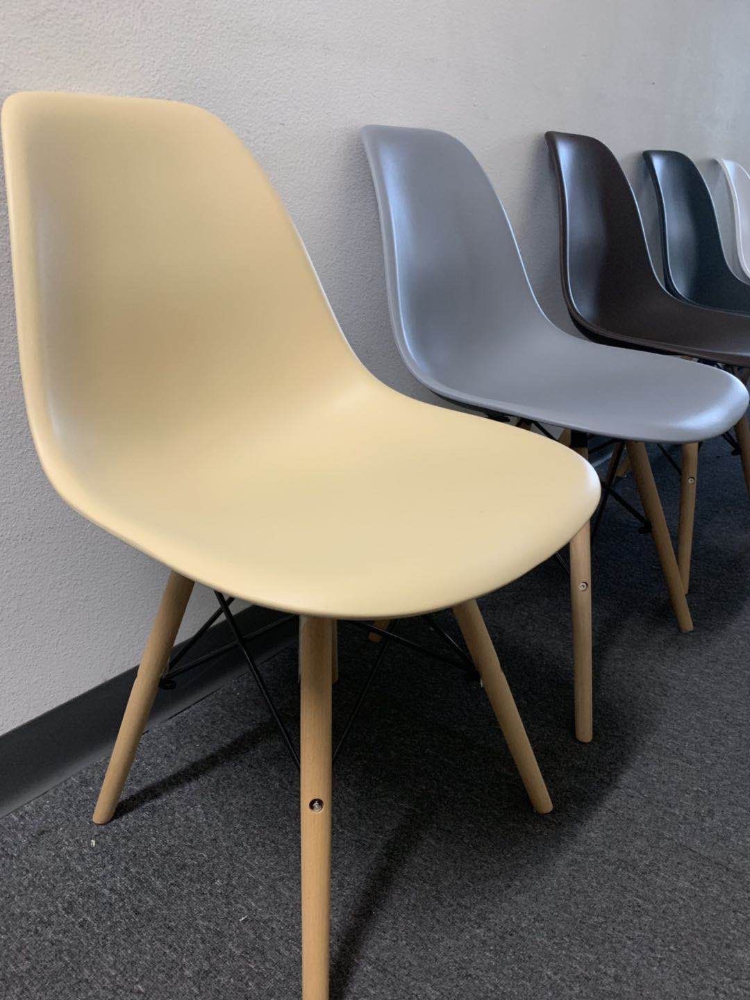 Brand new $25 each century modern leisure dining chair wood legs black dark brown gray tan white colors available