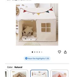 Kids Tent Indoor Playhouse, Kids Play Tent Large Kid Playhouse Toys Toddler Tent Play House with Pennant Banners, Kid Toys for Boy Girl Birthday House