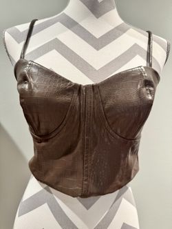 NWT Express Faux Leather Body Contour Bustier Top