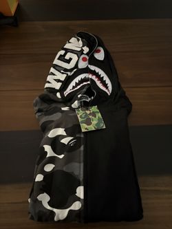 Bape Hoodie Black And Camo 