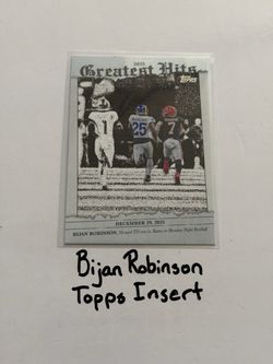 Bijan Robinson Atlanta Falcons All-Pro RB Topps Short Print Insert Card.
