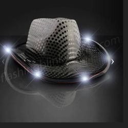 Cowboy Hats Black Color With Lights. Excellent Party Flavor $5.00 Each Brand New