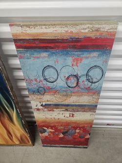 Abstract Canvas Wall Art — Red Blue Multicolor