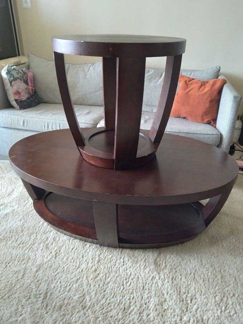 Center And Side Table, Very Solid Wood.