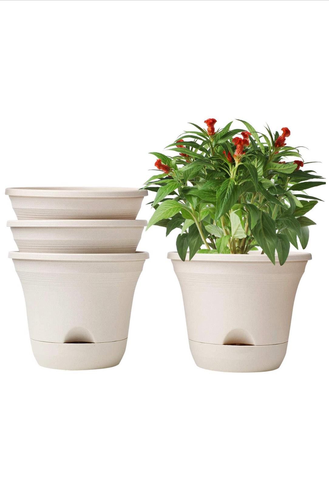 Self Watering Planter Flower Pot Set of 4 New in the Box
