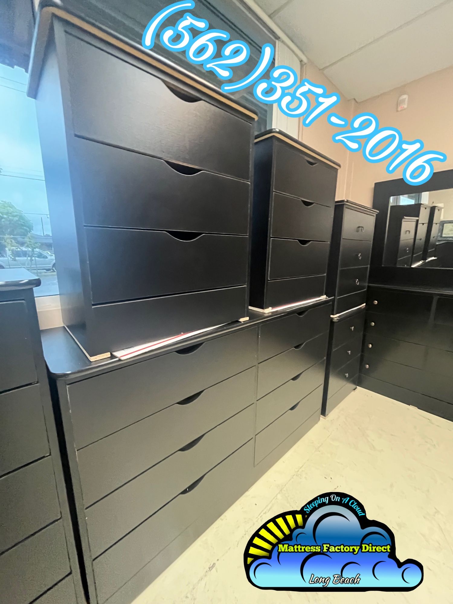 Black Katy Bedroom Set New Compressed Wood Cómodas